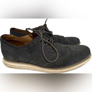Men’s Cole Haan blue suede dress sneaker.